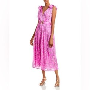 NWT Sabina Musayev- Size Large Terranova Pink Midi belted dress